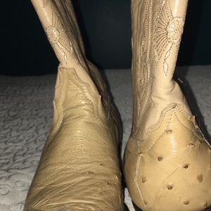 Ostrich skin boots